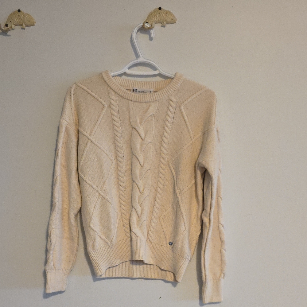 Women's Cream Cable Knit Sweater